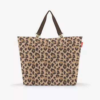 Reisenthel Shopper XL Leo Macchiato – Μεγάλη τσάντα αγορών από ανακυκλωμένο PET με σχέδιο λεοπάρδαλης, 35 L
