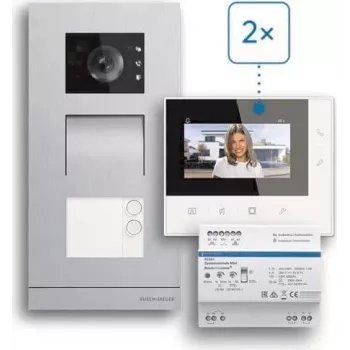 ABB Welcome Basic σετ βιντεοθυροτηλεφώνου 2 συρμάτων για διώροφη κατοικία, οθόνη 4,3 ιντσών, λευκό
