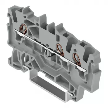 WAGO 2001-1301 Ακροδέκτης διέλευσης 3 αγωγών, 1,5 mm², Push-in CAGE CLAMP, Ex e II, γκρι