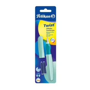 Pelikan Twist P457 Στυλό, Mint, μεσαία μύτη, ανοξείδωτο ατσάλι, γέμισμα με φυσίγγιο, αμφίχειρο, Γερμανία