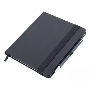 TROIKA BLACK SLIMPAD A5 Μπλοκ σημειώσεων με σκούρο μπλε στυλό