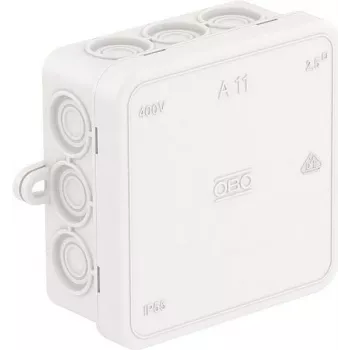 OBO A 11 HF RW Κουτί διακλάδωσης καλωδίων 85x85x40 mm χωρίς αλογόνα λευκό RAL 9010