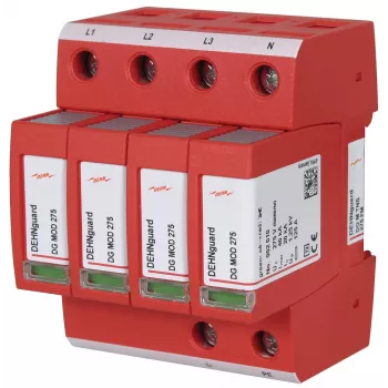 DEHNguard DG M TNS 275 FM Τύπου 2 απαγωγός υπέρτασης, 4-πολικός, 275 V AC, 40 kA, IP20, ράγας