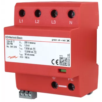 DEHN DSH B TT 255 FM Τύπου 1+2 συνδυαστικός απαγωγός κεραυνικού ρεύματος και υπέρτασης