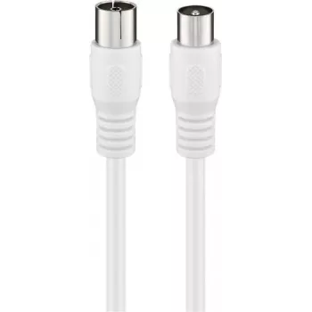 Wentronic Goobay Ομοαξονικό καλώδιο κεραίας, θωράκιση κλάσης A+ >85 dB, διπλή θωράκιση, 75 Ohm, 1,5 m, λευκό, βύσμα ομοαξονικό αρσενικό σε υποδοχή ομοαξονική θηλυκή