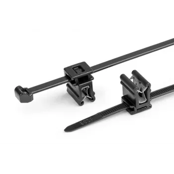 HellermannTyton T50ROSEC4A-PA66W-BK δεματικά καλωδίων με κλιπ στερέωσης δέντρου, 200mm x 4,6mm, μαύρο, συσκευασία 100 τεμ.