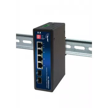 ALLNET ALL-SGI8104v3 βιομηχανικός unmanaged Layer 2 switch, 6 θύρες GbE, 4x GbE RJ45, 2x SFP, χωρίς ανεμιστήρα, IP40