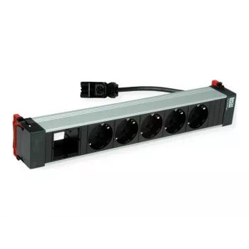 Bachmann POWER FRAME 5x πρίζα Schuko 1x υποδοχή μονάδας 0,2m GST18i3 μαύρο