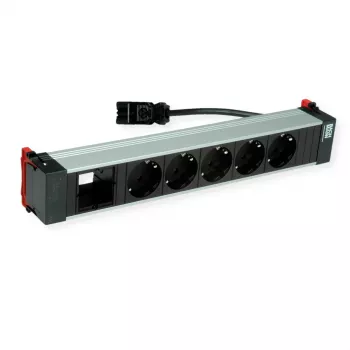 Bachmann POWER FRAME 5x πρίζα Schuko 1x υποδοχή μονάδας 0,2m GST18i3 μαύρο