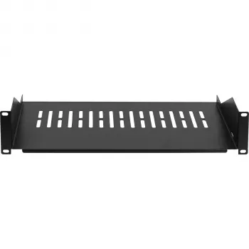 EFB ELEKTRONIK ράφι rack 19 ιντσών 2U σταθερό, βάθος 300 mm, αντοχή 22 kg, βαθύ μαύρο RAL 9005