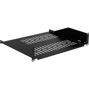 EFB Elektronik ράφι rack 19 ιντσών 2U σταθερό, βάθος 400 mm, αντοχή 22 kg, μαύρο RAL 9005