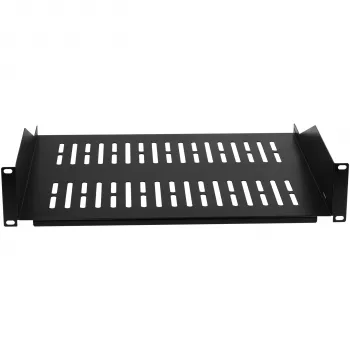 EFB Elektronik ράφι rack 19 ιντσών 2U σταθερό, βάθος 400 mm, αντοχή 22 kg, μαύρο RAL 9005