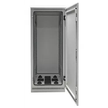 EFB Elektronik rack δικτύου 19 ιντσών 24U 600x600 IP55 με προεγκατεστημένη βάση, ανοιχτό γκρι RAL 7035