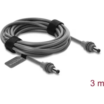 Delock 91824 DC 5,5 x 2,1 mm σε DC 5,5 x 2,1 mm καλώδιο τροφοδοσίας για Starlink Mini, 3 m, γκρι