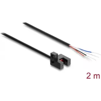 Delock φωτοκύτταρο διχάλας 5 mm Type R με 4 ανοιχτά άκρα καλωδίου PNP φωτεινής/σκοτεινής λειτουργίας 2 m