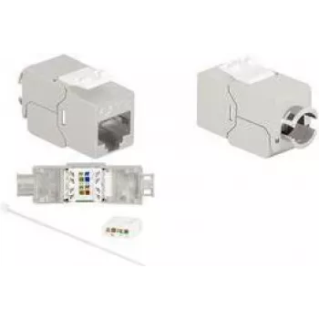 LogiLink NK4067 Cat.8.1 υποδοχή θηλυκή Keystone, STP, χωρίς εργαλεία, RJ45 υποδοχή θηλυκή, 40G, 2000 MHz, Κατηγορία I, χυτό ψευδάργυρο, 1 συσκευασία