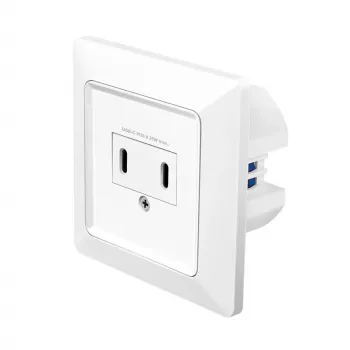 LogiLink επιτοίχια πρίζα με φορτιστή 2 θυρών USB-C, 25W PD