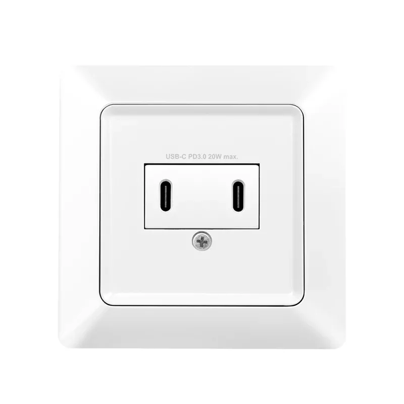 LogiLink επιτοίχια πρίζα με φορτιστή 2 θυρών USB-C, 25W PD