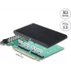Delock κάρτα PCI Express 5.0 x16 σε 4 x εσωτερικά NVMe M.2 Key M με ψύκτρα - Bifurcation