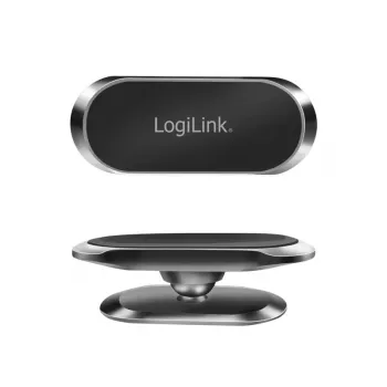 LogiLink μαγνητική βάση για περσίδες αερισμού αυτοκινήτου ασημί – περιστροφή 360°, λαβή νεοδυμίου, καθολική εφαρμογή