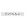 LogiLink LPS280U πολύπριζο, 5 πρίζες AC, 2 θύρες USB (USB-A & USB-C), 17W, λευκό