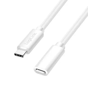 LogiLink καλώδιο επέκτασης USB 2.0 Type-C, C/M σε C/F, 480 Mbps, 60W, λευκό, 3 m