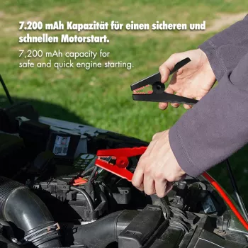 LogiLink PA0358 Powerbank 4-in-1 εκκίνησης αυτοκινήτου με αεροσυμπιεστή, 7200 mAh, 200A ρεύμα εκκίνησης, φακός LED