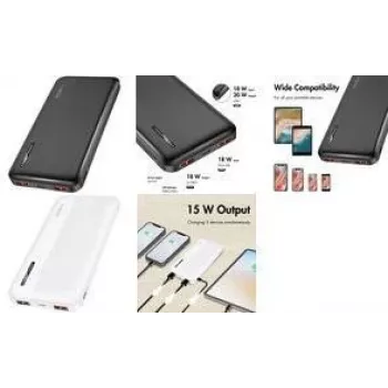 LogiLink PA0372W Powerbank 10000 mAh Λευκό - 20W PD & QC 3.0, Dual USB-A & USB-C