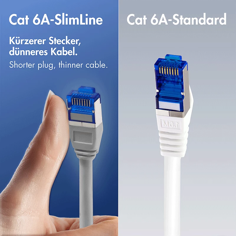 LogiLink Καλώδιο patch SlimLine Cat.6A S/FTP LSZH, 15 m, Μπλε