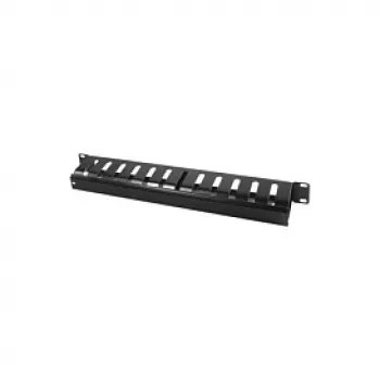 LogiLink 19 inch 1U πάνελ διαχείρισης καλωδίων με κάλυμμα, μαύρο