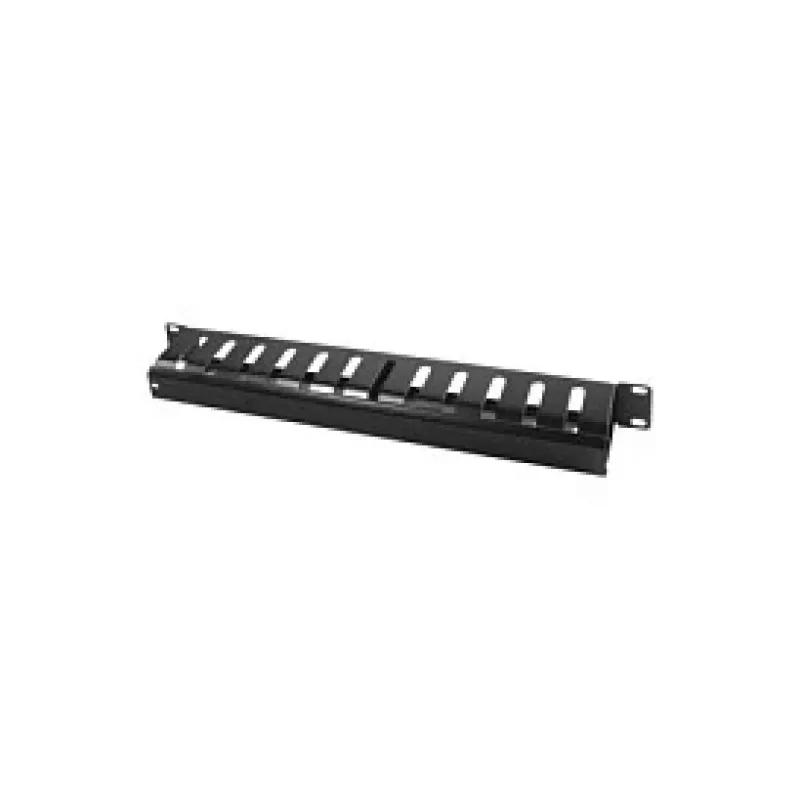 LogiLink 19 inch 1U πάνελ διαχείρισης καλωδίων με κάλυμμα, μαύρο