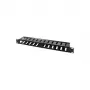 LogiLink 19 inch 1U πάνελ διαχείρισης καλωδίων με κάλυμμα, μαύρο