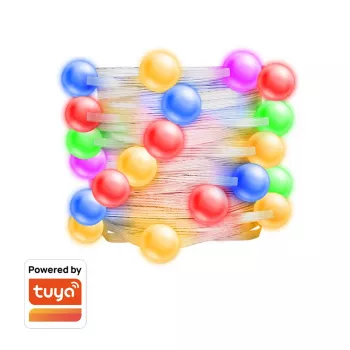 LogiLink WiFi Smart Globe Fairy String Light, 3m, συμβατό με Tuya, RGB + θερμό λευκό, IP44, 20 LED