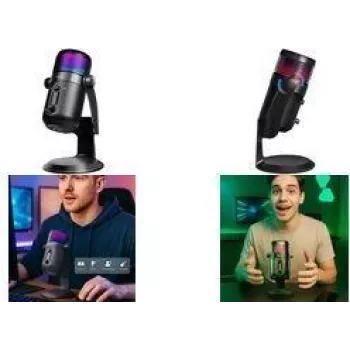 LogiLink HS0058 πυκνωτικό μικρόφωνο USB με φως RGB, 192kHz, μαύρο
