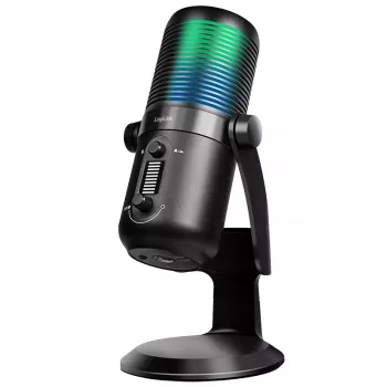 LogiLink πυκνωτικό μικρόφωνο USB με φως RGB, καρδιοειδές/καρδιοειδής χαρακτηριστική, 20 Hz - 20 kHz, μαύρο (HS0059)