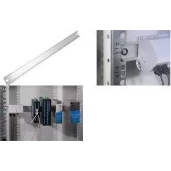 LogiLink βάση στήριξης ράγας DIN 19 ιντσών για ράγες προφίλ καπέλου 35 x 7,5 mm, 1U, χάλυβας, μαύρο, EN 60715
