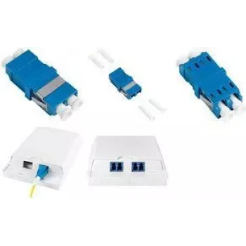 LogiLink FA03LC7 προσαρμογέας ίνας LC-Duplex, συσκευασία 12 τεμ., χωρίς φλάντζα, μπλε