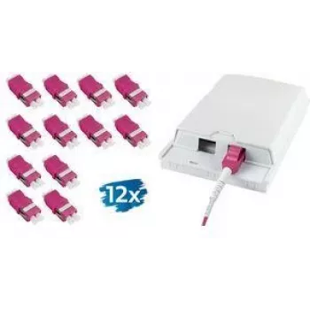 LogiLink σετ προσαρμογέων οπτικής ίνας LC Duplex OM4 χωρίς φλάντζα, βιολετί, 2x LC Duplex, άνοιγμα SC-Simplex
