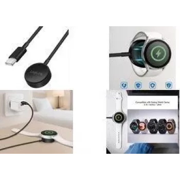 LogiLink PA0381 ασύρματο καλώδιο επαγωγικής φόρτισης για Samsung Galaxy Watch, μαύρο, 1 m