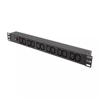 LogiLink 19 ιντσών 1U Rack-PDU με 12x υποδοχές IEC C13, 10A, με προστασία υπερφόρτωσης