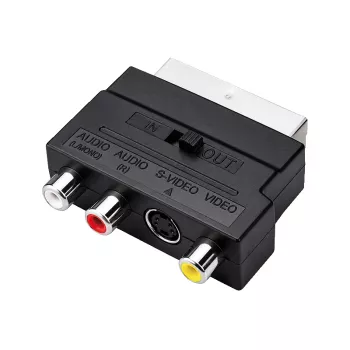 LogiLink προσαρμογέας SCART σε RCA/S-Video με διακόπτη, μαύρο