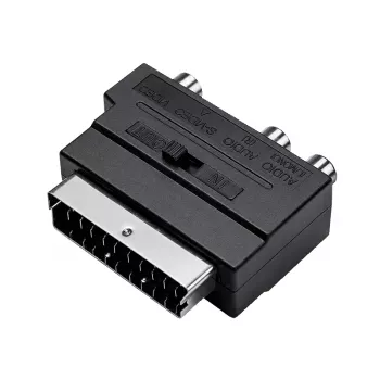 LogiLink προσαρμογέας SCART σε RCA/S-Video με διακόπτη, μαύρο
