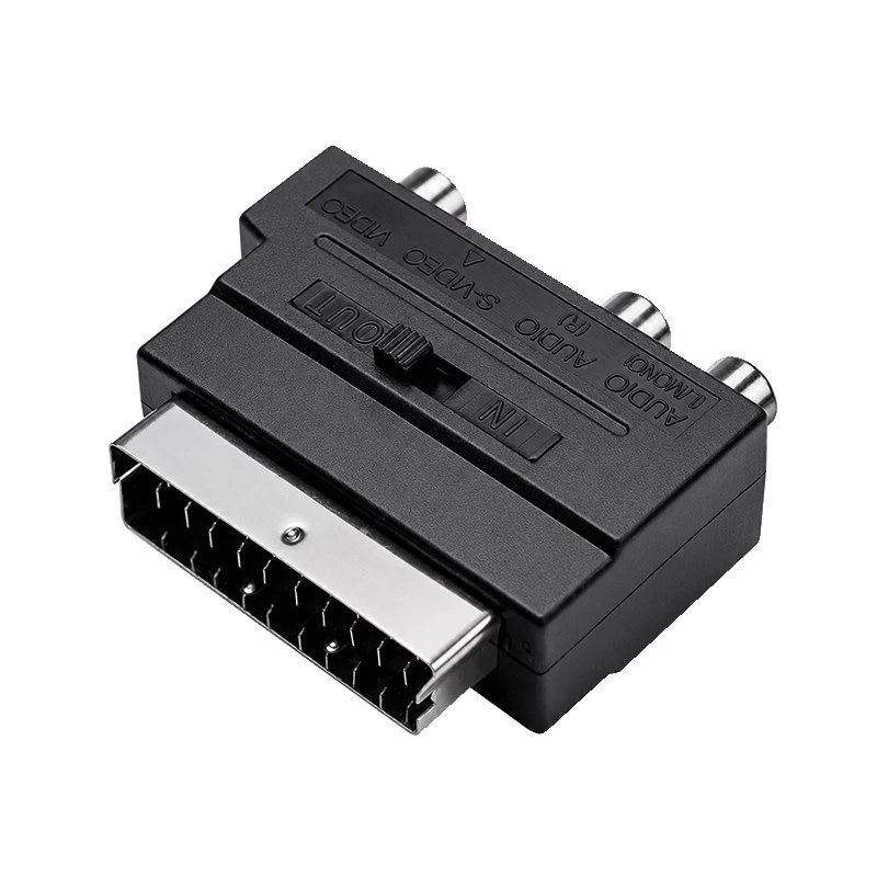 LogiLink προσαρμογέας SCART σε RCA/S-Video με διακόπτη, μαύρο