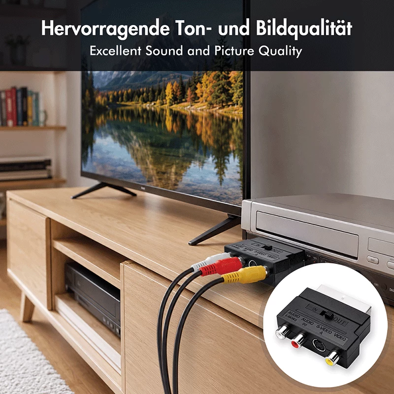 LogiLink προσαρμογέας SCART σε RCA/S-Video με διακόπτη, μαύρο