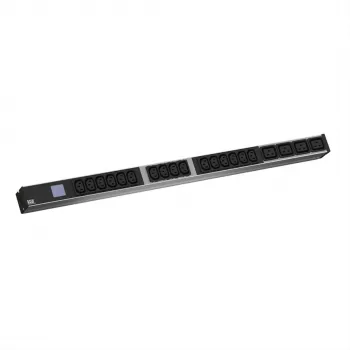 Bachmann BN0500 Local Metered 1U 19 ιντσών αλουμινένιο PDU, 6x C13 + 2x C19, CEE 16A, προστασία υπέρτασης, 3m