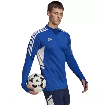 adidas Condivo 22 προπονητικό ανδρικό sweatshirt 1/2 Zip μπλε-λευκό HA6271