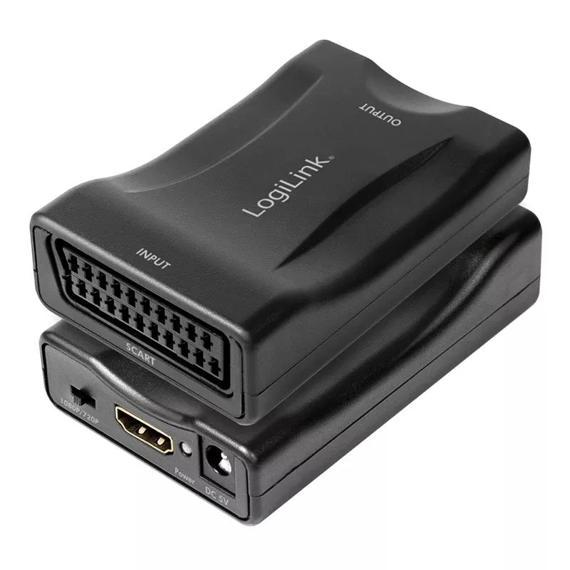 LogiLink CV0160 SCART σε HDMI μετατροπέας προσαρμογέας, 1080p, μαύρο