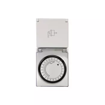 LogiLink ET0006 μηχανικός χρονοδιακόπτης για εξωτερικό χώρο, IP44, 3680 W, 16 A, ημερήσιο πρόγραμμα, 96 τμήματα, διαστήματα 15 λεπτών, Schuko, μαύρο/γκρι