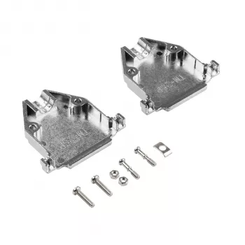 EFB Elektronik 29432.1V2 μεταλλικό καπάκι E-GP25G με ανακούφιση έλξης, D-Sub 25-πολικό, θωράκιση EMI/RFI, κράμα ψευδαργύρου, ασημί