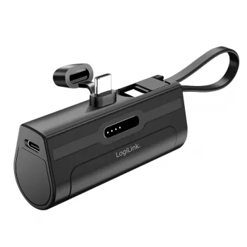 LogiLink φορητό power bank, LiPo, 4500 mAh, ενσωματωμένο βύσμα USB-C, μαύρο